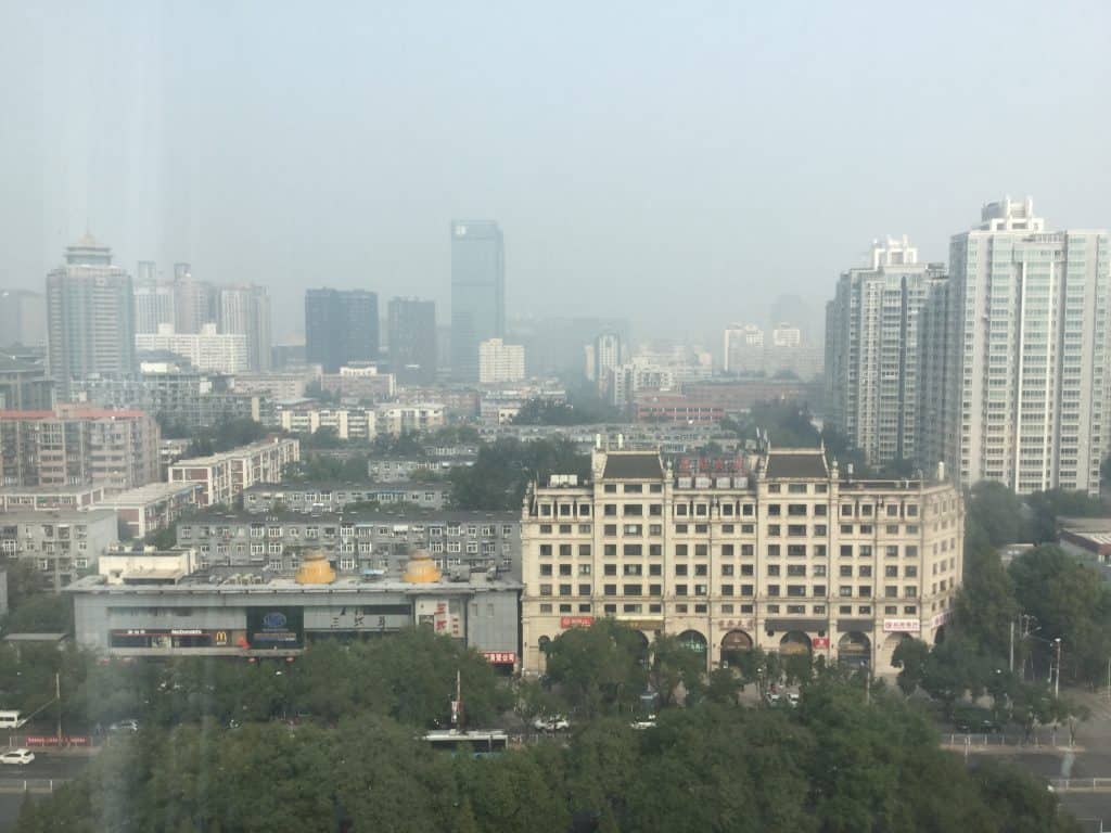 The view from my room. Both days heralded really, really bad smog.